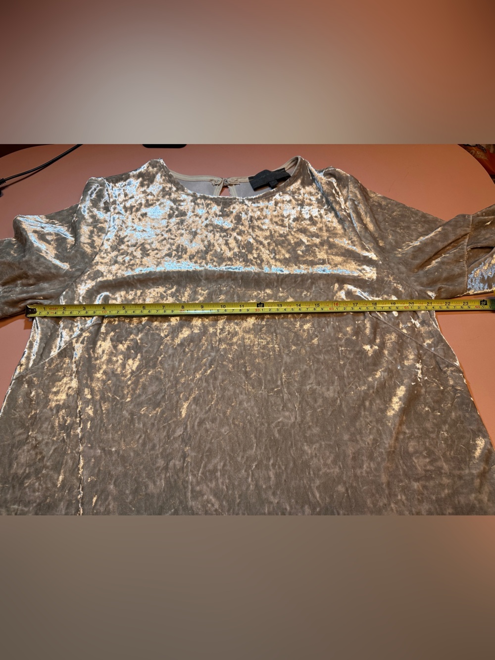 Sunday in Brooklyn Crushed Velvet Champagne/Silver Mini Dress - Picture 7 of 8